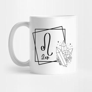 Leo Zodiac Sign Floral Crystal Design Mug